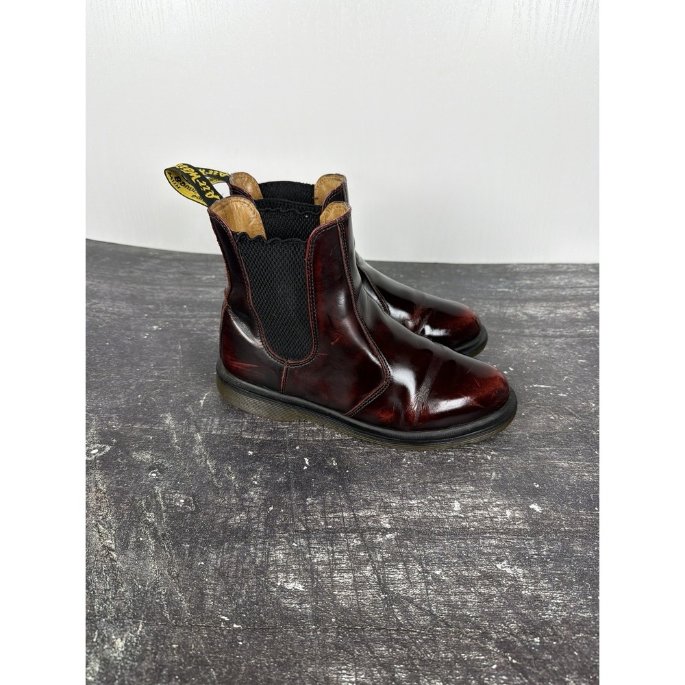 Dr Martens Flora‎ Arcadia Leather Chelsea Boots - Women's Size 5 US- Cherry Red